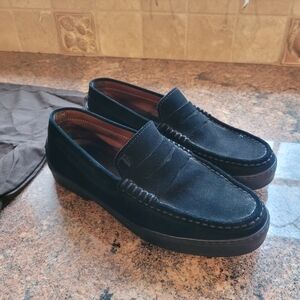 TOD'S Black Suede Loafers.  Men's size 7.5 9 US. With dustbag.